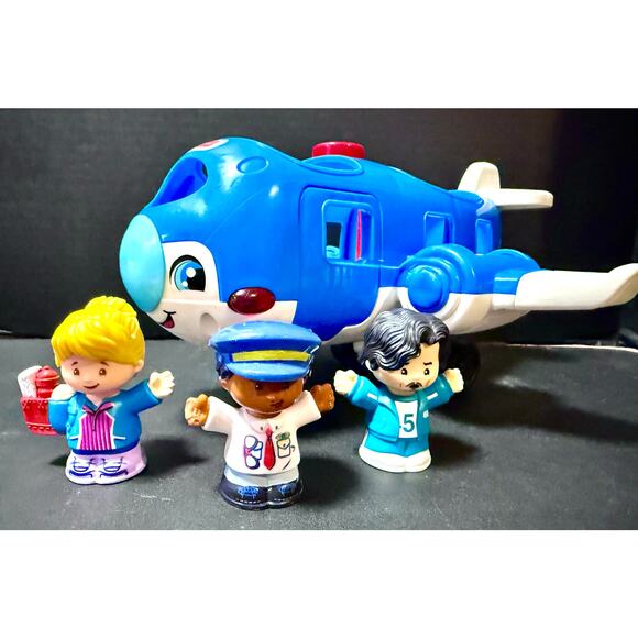 Fisher Price Little People Travel Together airplane pilot & 2 passengers set Z - Picture 1 of 7